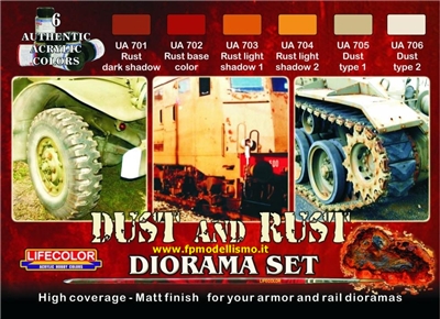 Dust And Rust (Diorama set) 6 colori Lifecolor CS10 * Euro 18,20 (Iva Incl.) Art. Temporaneamente NON Disponibile