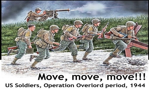 D-DAY Normandia Move, move, move!! US Soldiers, Operation Overlord, 1944 scala 1:35 MB35130 * EURO 16,90 in Kit * Euro 36,90 Costruiti (Iva Incl.)