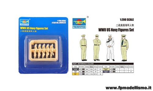 WWII US Navy Naval figures equipaggio in scala 1:200 TR06633 * EURO 14,00 in Kit * Euro 39,00 Verniciati (Iva Incl.) 