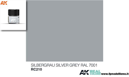 Colore Silbergrau -Silver Grey RAL 7001 RC210 AK 10ml * Euro 3,00 (Iva Incl.) Disponibilit� 1