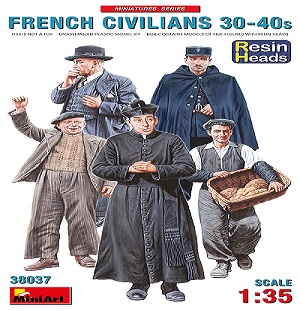 French Civilians 30-40s in scala 1/35 MiniArt 38037 * EURO 15,50 in Kit ** EURO 35,50 Costruito (Iva Incl.) Art. Temporaneamente NON Disponibile