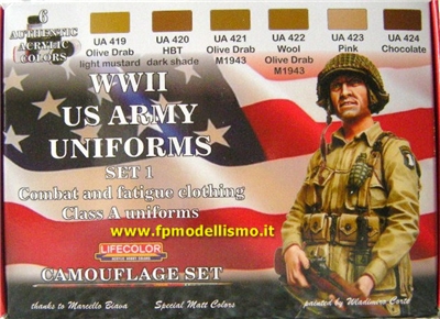 Set 6 Colori Lifecolor CS17 US Army WWII Uniforms * EURO 18,50 (Iva Incl.) 