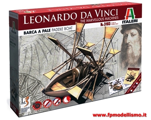 Barca a Pale di Leonardo da Vinci Italeri 3103 * Euro 24,50 in Kit * Euro 39,50 Costruito(Iva Incl.) 