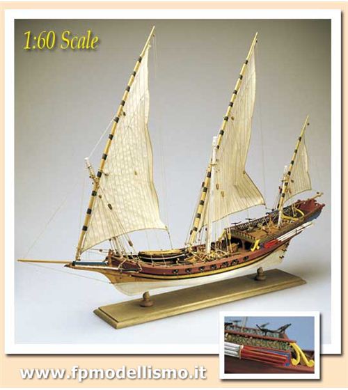 SCIABECCO - Armed vessel 1753 in scala 1:60 AMATI 1427 * Euro 197,00 (Iva Incl.) Prodotto su prenotazione con SPEDIZIONE GRATUITA