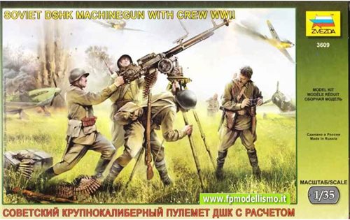 Soviet Dshk With Crew WWII 1:35 Zvezda 3609 * EURO 8,50 in kit * Euro 18,50 Costruiti (Iva Incl.)