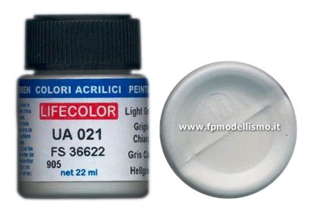 Colore Acrilico Opaco UA021 Mimetic Light Grey 22ml LifeColor * Euro 2,70 (Iva Incl.) Art. Esaurito Non Disponibile