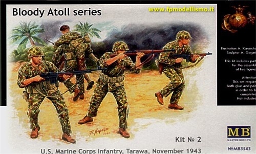 Bloody Atoll series kit.2 US Marine corps infantry, Tarawa, 1943 1:35 MB3543 * Euro 12,00 in Kt * Euro 27,00 Costruiti (Iva Incl.)