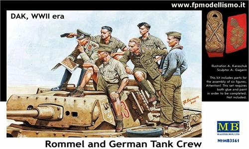 DAK WWII Rommel and German Tank crew 1:35 MB3561 * Euro 14,50 in Kit * Euro 34,50 Costruiti (Iva Incl.)