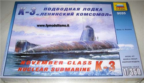 Sottomarino Nuclear Submarine K-3 1:350 Zvezda 9035 * EURO 12,50 in kit * Euro 37,50 Costruito (Iva Incl.)