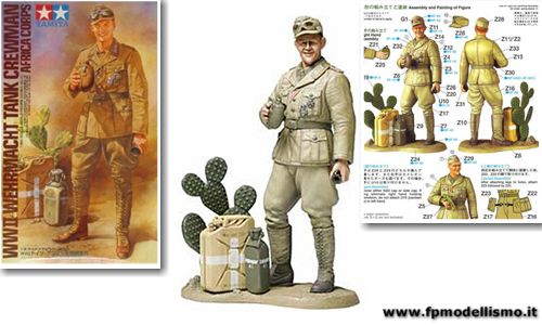 German Wehrmacht Tank Crewman Africa Corps in scala 1/16 Tamiya 36310 * EURO 17,50 in Kit ** Euro 37,50 Costruito (Iva Incl.) 