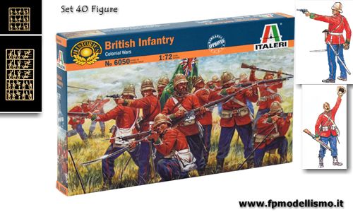 Guerre Coloniali: BRITISH INFANTRY in scala 1:72 Italeri 6050 * EURO 10,00 in Kit * Euro 30,00 Costruiti (Iva Incl.)