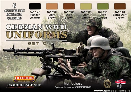 German WWII Uniforms Set 2 CS 05 Lifecolor Set 6 colori * EURO 18,50 (Iva Incl.) Art. Temporaneamente NON Disponibili