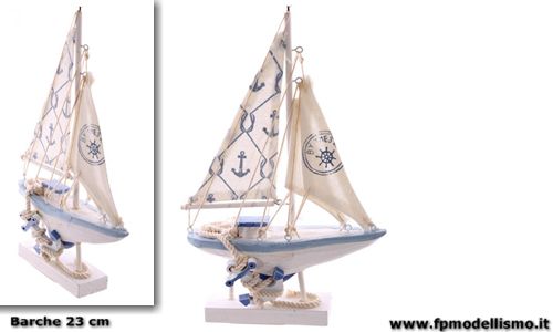 Juvale 12,5 x 8,25 x 7,6 cm decorazione per la casa blu navy e bianco con ancora motivo nautico Modellino di barca a vela in legno 