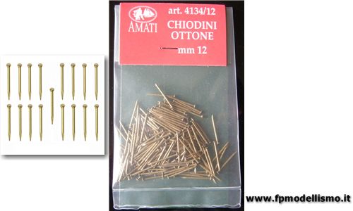 Chiodini in Ottone da mm.12 (200pcs.) Amati 4134/12 * EURO 1,40 (Iva Incl.) Disponibilit 6