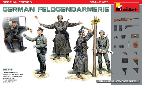 German Feldgendarmerie Special Editition scala 1/35 MiniArt 35315 * EURO 14,00 in Kit * Euro 34,00 Costruiti (Iva Incl.) Art. Temporaneamente NON Disponibile 