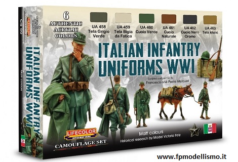 Set 6 Colori Lifecolor CS50 Italian Infantry Uniforms WWI * EURO 18,50 (Iva Incl.)