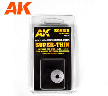 Elastic Rigging Bobbin Mega-Thin AK-Interactive AK-9136 (For 1:35-1:32-1:48-1:350-1:700) * EURO 8,90 (Iva Incl.)