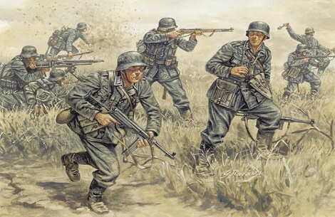 German Infantry (WWII) 1:72 ITALERI 6033 * Euro 10,50 in kit * Euro 40,50 Costruiti (Iva Incl.)