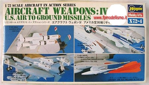 US aircraft weapons IV U.S. Air to Ground Missiles 1:72 Hasegawa X72-4 * EURO 6,00 in Kit ** Euro 26,00 Costruito (Iva Incl.) OFFERTA VALIDA fino al 08 Gennaio 2026