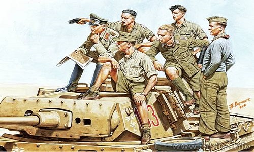 Rommel and German Tank Crew (DAK, 1941-1943) Master Box 3561 * EURO 16,90 in Kit * Euro 36,90 Costruiti (Iva Incl.)