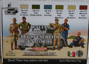 Set 6 Colori CS14 Lifecolor Italian WWII Regio Esercito Uniforms * EURO 18,50 (Iva Incl.) Art. Temporaneamente NON Disponibile