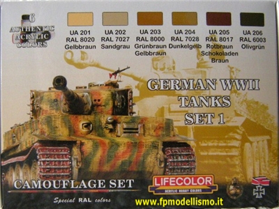 German (Set 1) CS01 Lifecolor Set 6 colori per Carri tedeschi * EURO 18,50 (Iva Incl.)